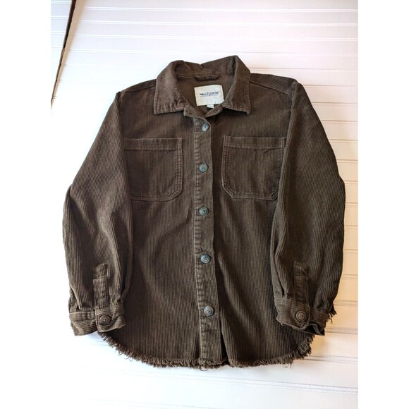 Wallflower Shirt Jacket Womens Medium Corduroy Frayed Edge Autumn Shacket Layers - Picture 4 of 14